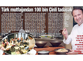 Türk Mutfağını 100 bin Çinli tadacak