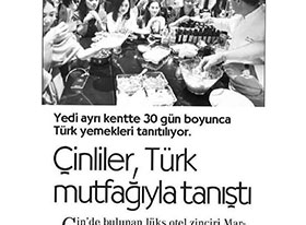 Çinliler Türk mutfağıyla tanıştı