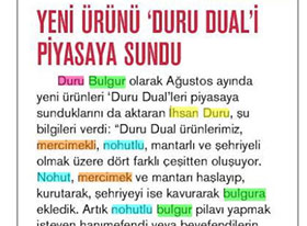 Yeni Ürünü 'Duru Dual'i Piyasaya Sundu