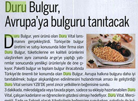 Duru Bulgur, Avrupa'ya Bulguru Tanıtacak...