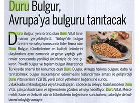 Duru Bulgur Avrupa'ya Bulguru Tanıtacak